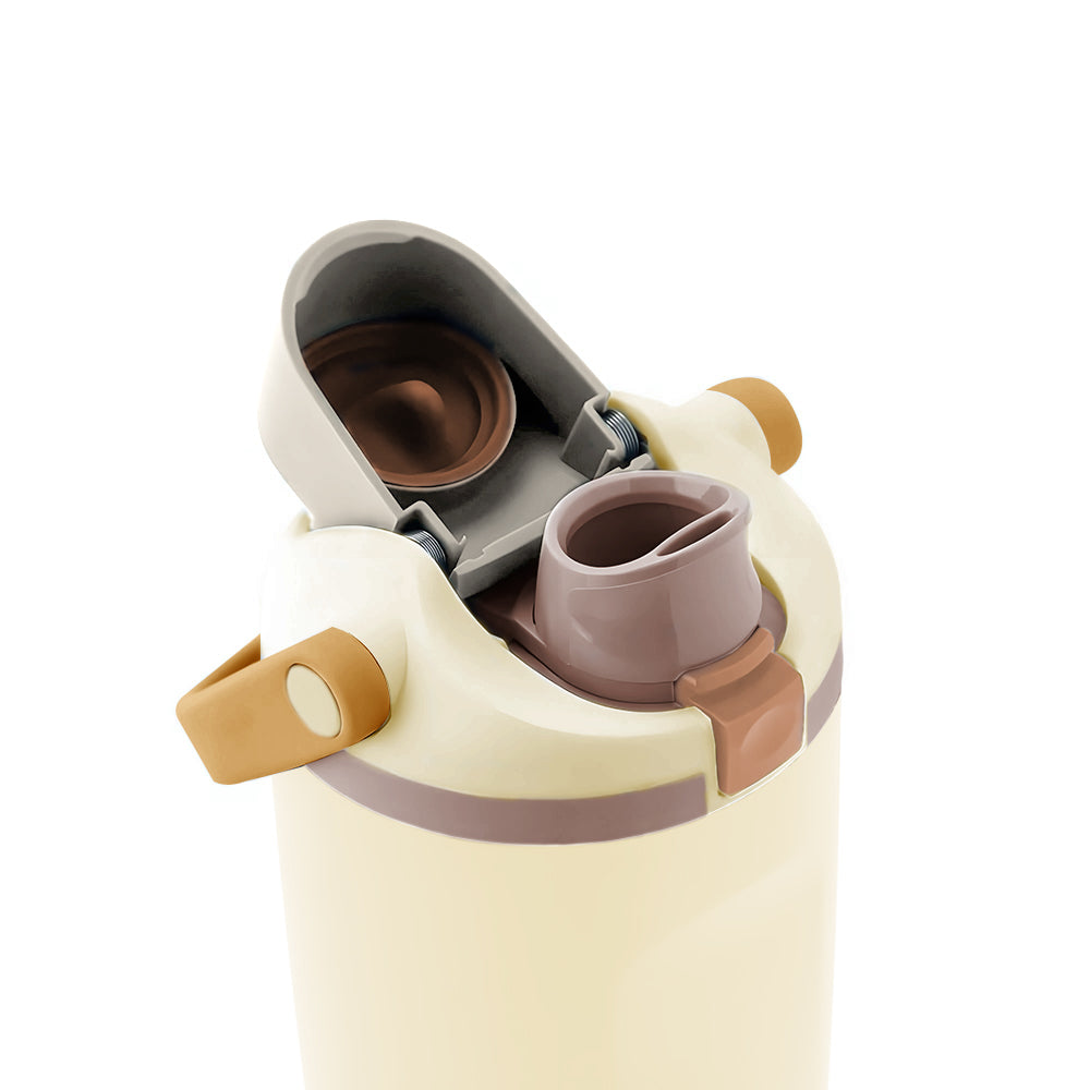 Leak-Proof Insulated Bottle | Patented Sip Lid, 24hr Ice Cold, Easy-Carry Handle Sway - Milky White