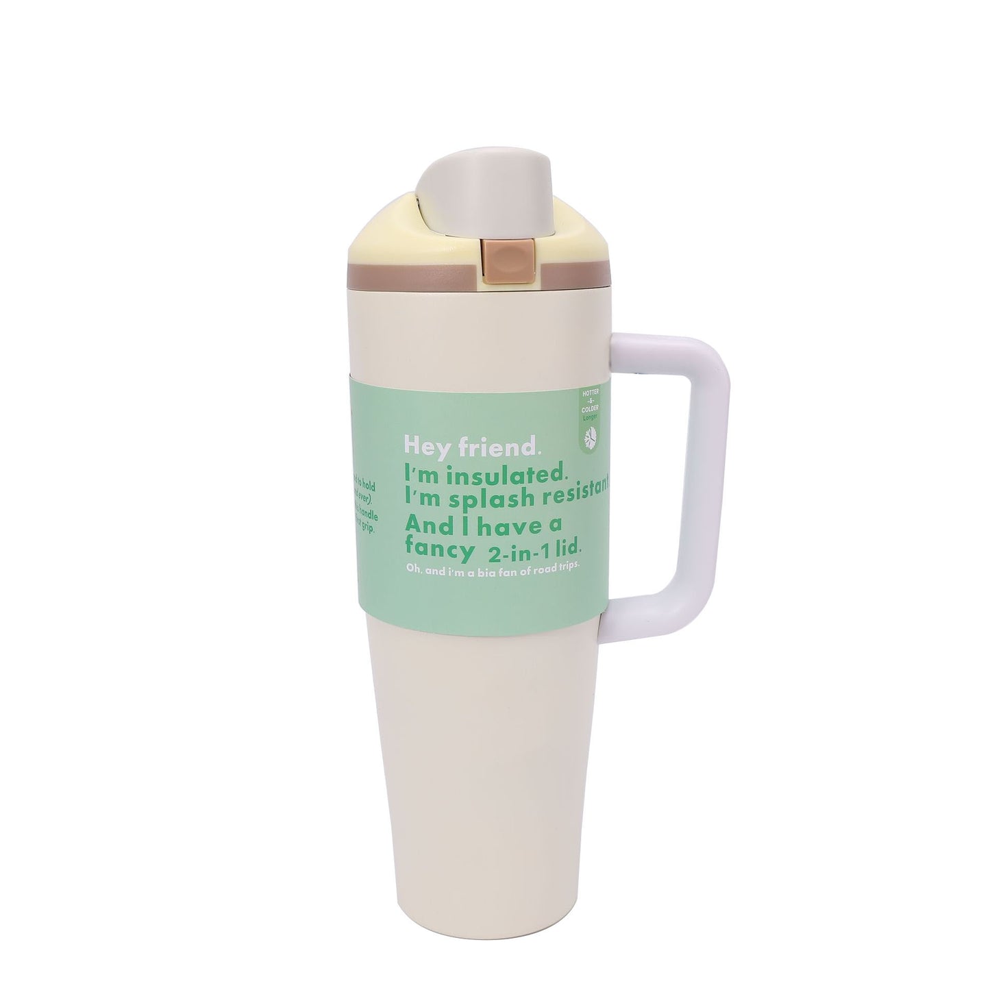 Leak-Proof Insulated Bottle | Patented Sip Lid, 24hr Ice Cold,Tumbler - Milky white