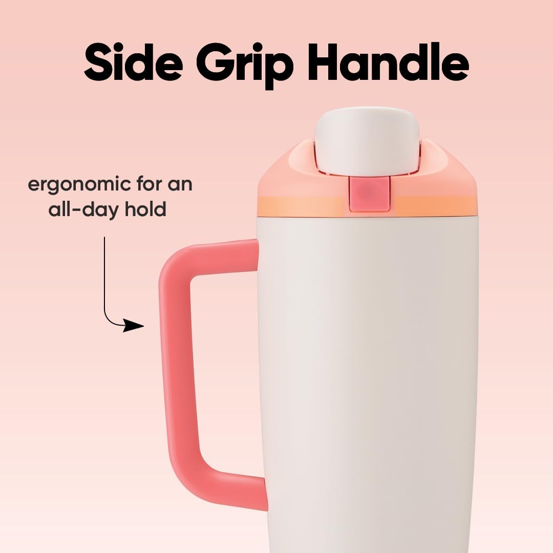Leak-Proof Insulated Bottle | Patented Sip Lid, 24hr Ice Cold,Tumbler - Milky white