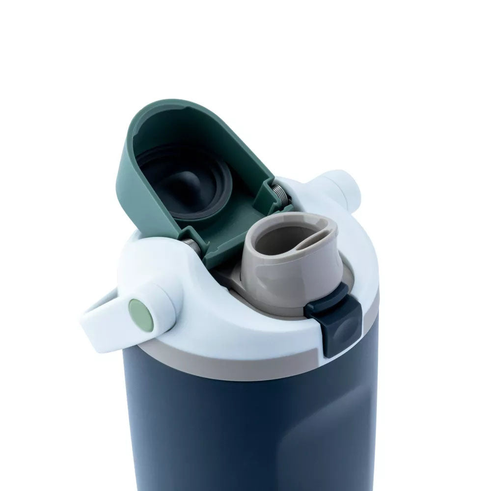 Leak-Proof Insulated Bottle | Patented Sip Lid, 24hr Ice Cold, Easy-Carry Handle,Sway - Navy Blue