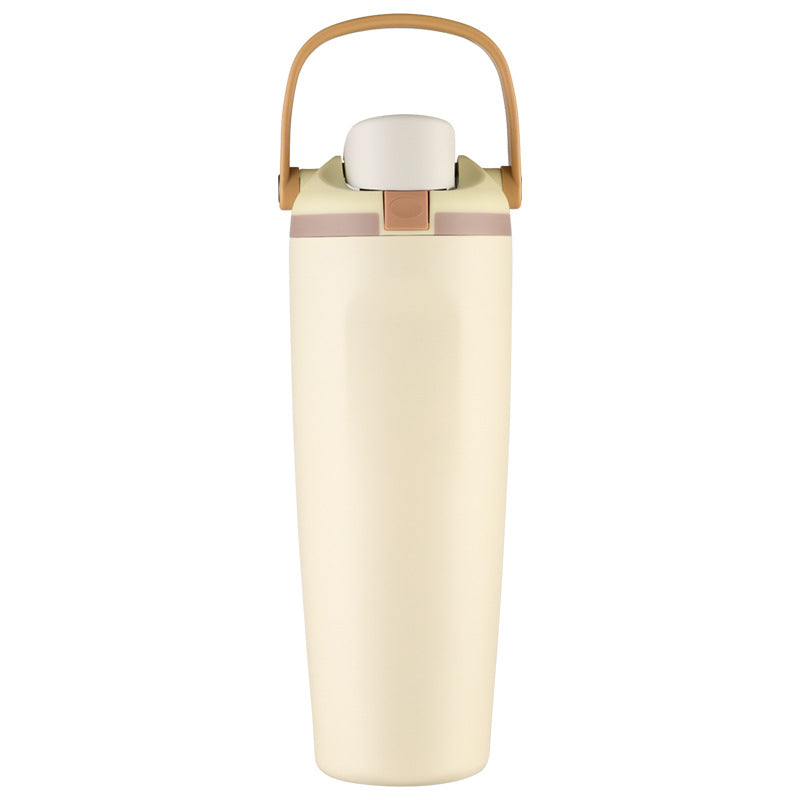 Leak-Proof Insulated Bottle | Patented Sip Lid, 24hr Ice Cold, Easy-Carry Handle Sway - Milky White
