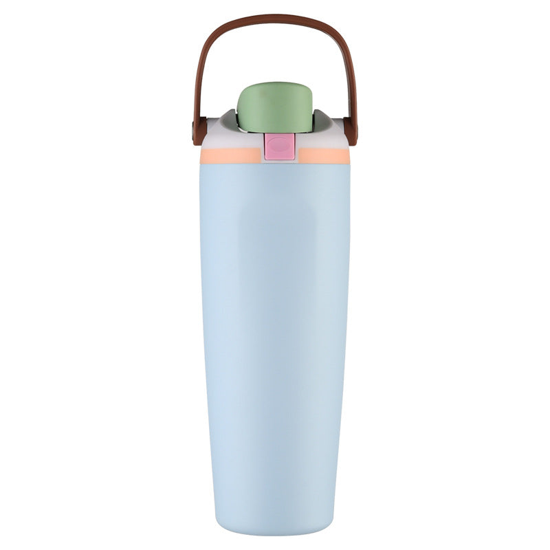 Leak-Proof Insulated Bottle | Patented Sip Lid, 24hr Ice Cold, Easy-Carry Handle Sway - Light Blue