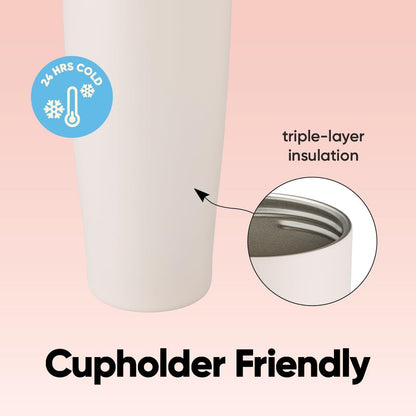 Leak-Proof Insulated Bottle | Patented Sip Lid, 24hr Ice Cold,Tumbler - Pink