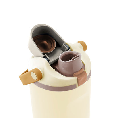 Leak-Proof Insulated Bottle | Patented Sip Lid, 24hr Ice Cold, Easy-Carry Handle Sway - Milky White