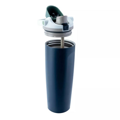 Leak-Proof Insulated Bottle | Patented Sip Lid, 24hr Ice Cold, Easy-Carry Handle,Sway - Navy Blue