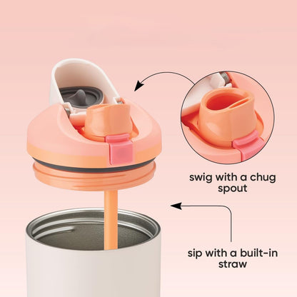 Leak-Proof Insulated Bottle | Patented Sip Lid, 24hr Ice Cold,Tumbler - Pink